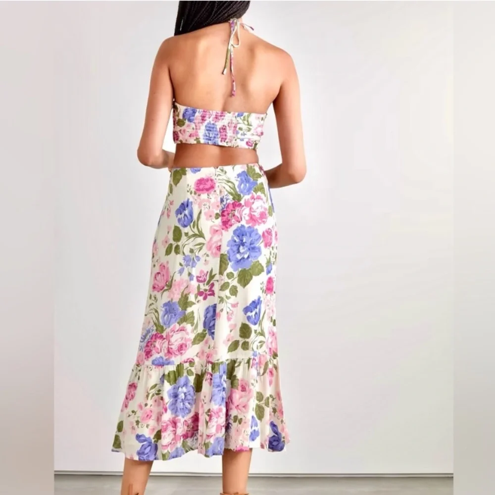 Reformation Riya Cutout Floral Print Midi Dress - Picture 2 of 10